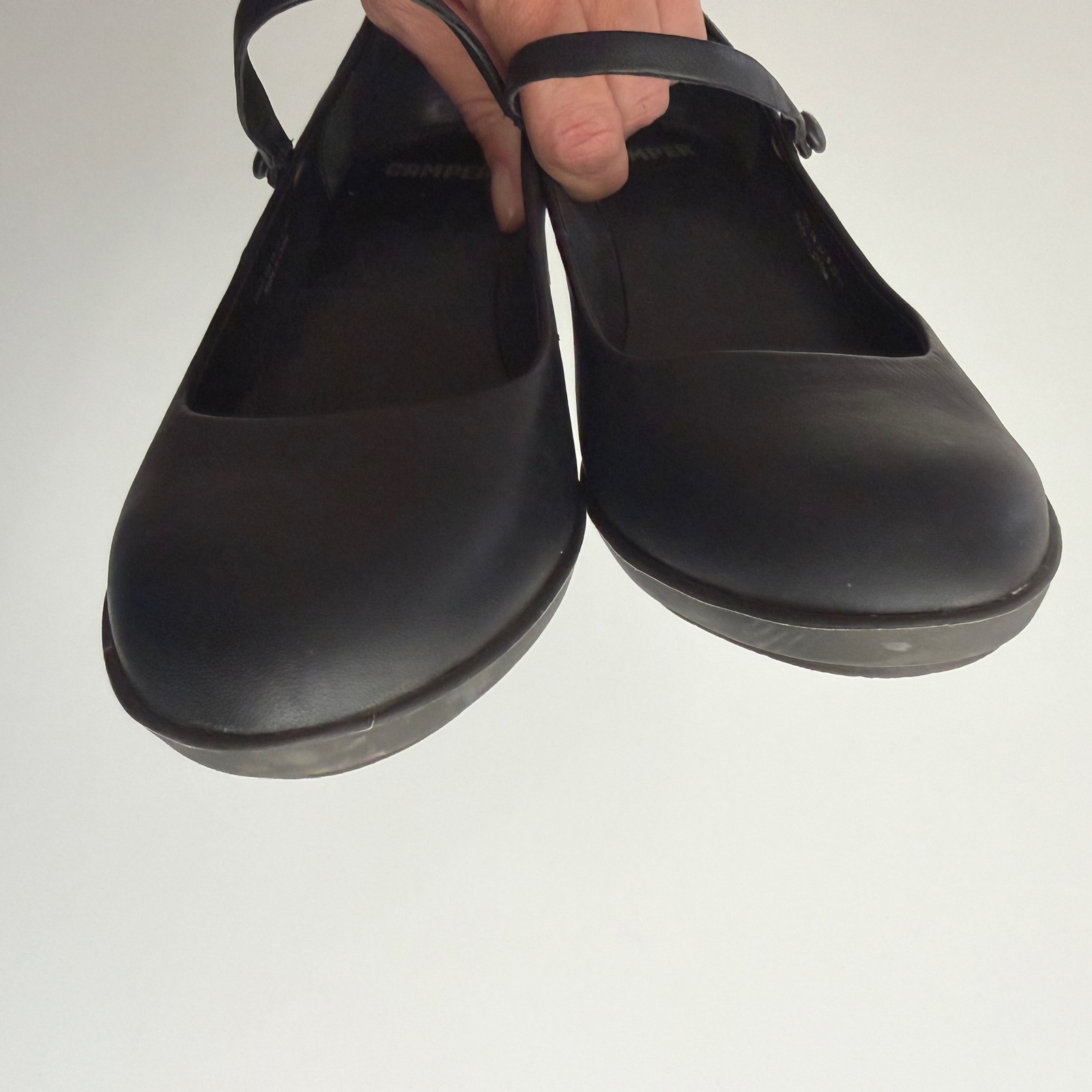 Camper Euc Helena Bajo Almond Toe Mary Jane Black Comfort Heel Shoe Eu 37 Us 7 — image 4 of 7